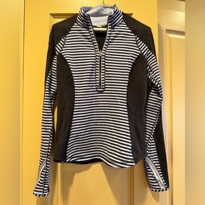 Lululemon Size 8 Long Sleeve 1/2 Zip, Lavender and black stripe